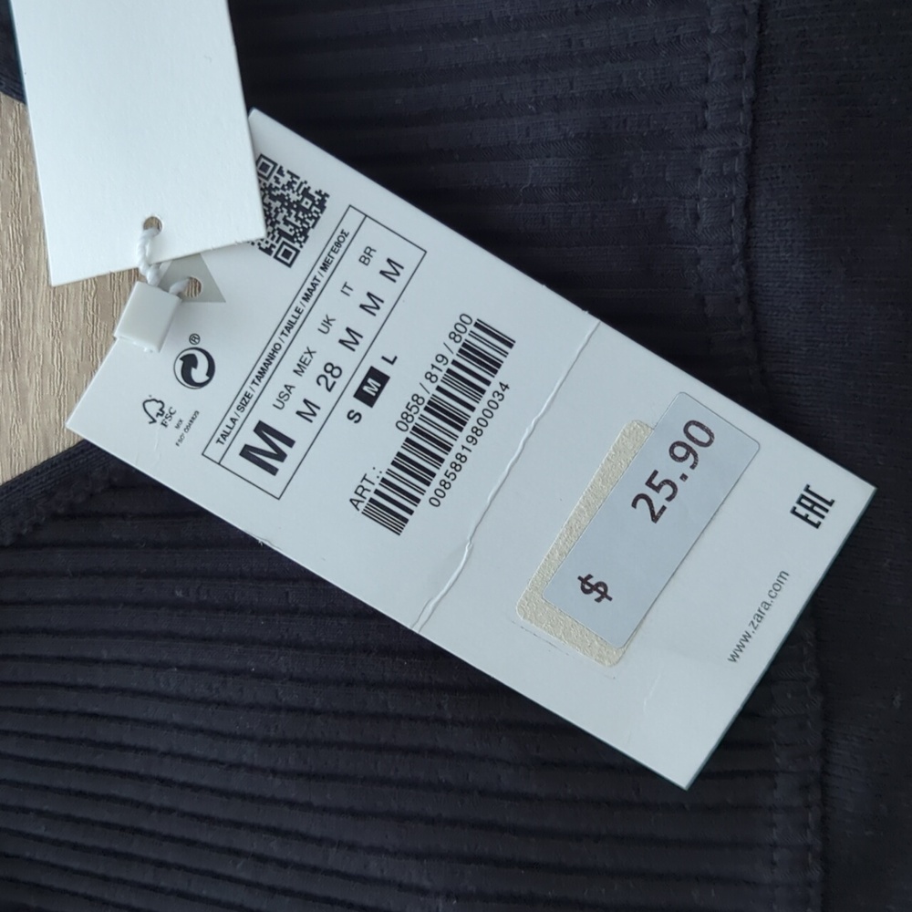 Zara Ribbed Top- M - Picture 2 of 7